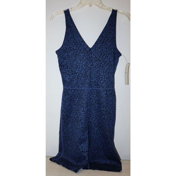 Zella Wellness Women's Sz S Wave Twilight Blue Print Bike Shorts Bodysuit - Picture 1 of 9